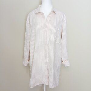 Anthropologie Oversized Striped Sleep Shirt Size Large